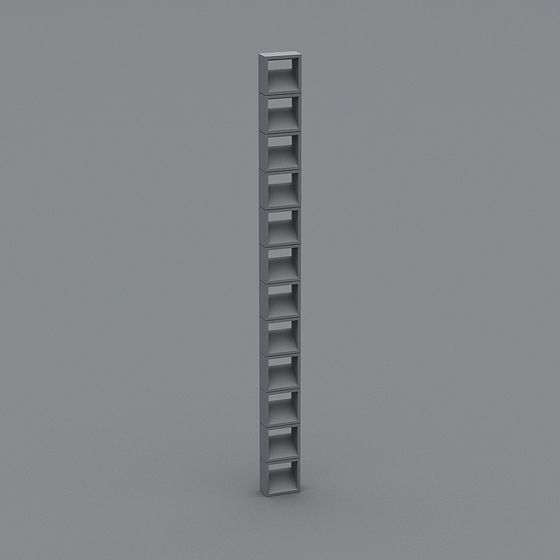 Modern Minimalist High-Style Bookshelf 3D model