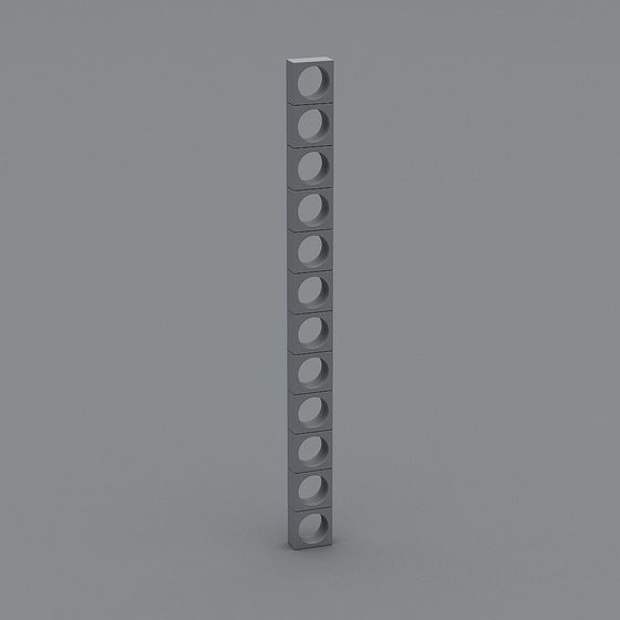 Geometric Hollow Column Low-Poly 3D Model for Creative Designs