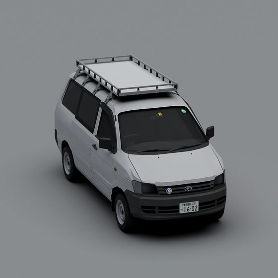 Detailed Low-Poly Toyota Van 3D model