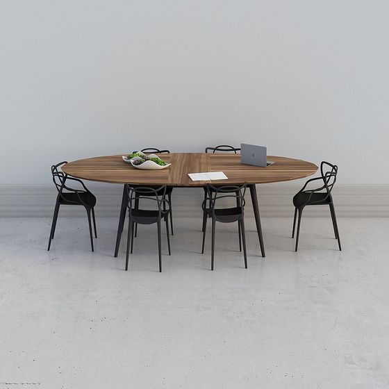 Modern Oval Dining Table 3D model