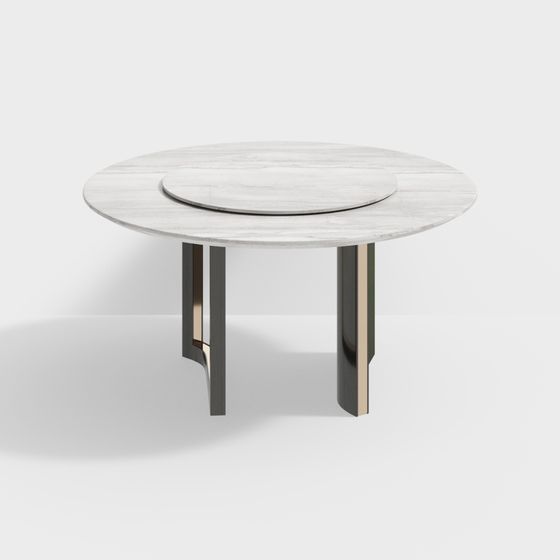 Elegant Low-Poly Round Table 3D model