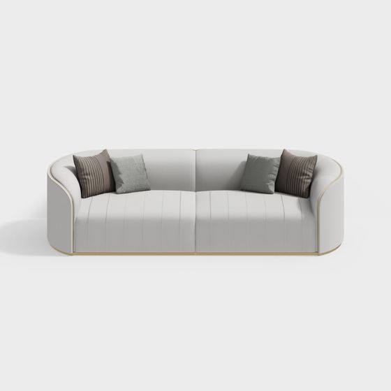 Elegant Curved Sofa 3D Model for Modern Interiors