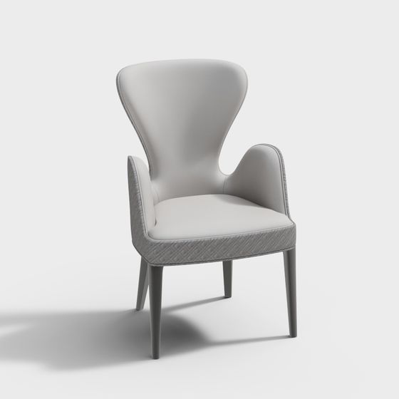 Elegant Low-Polygon Chair 3D model