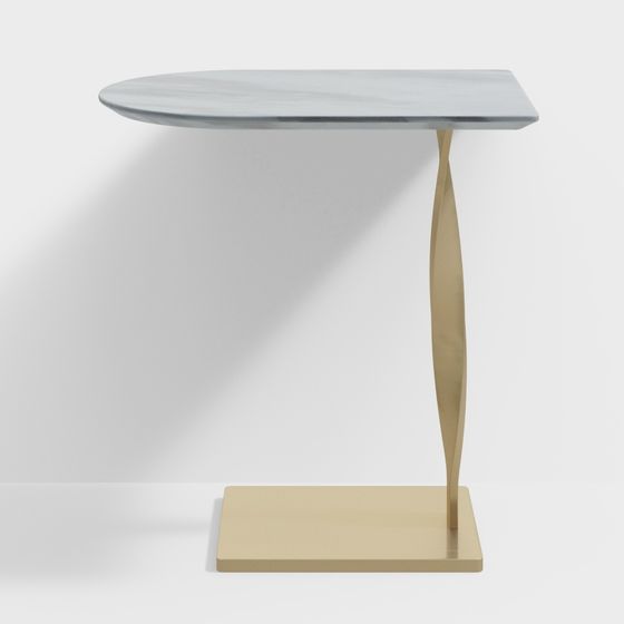 Sleek Marble Side Table 3D Model