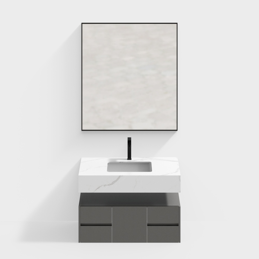 Modern Minimalist Bathroom Vanity 3D model