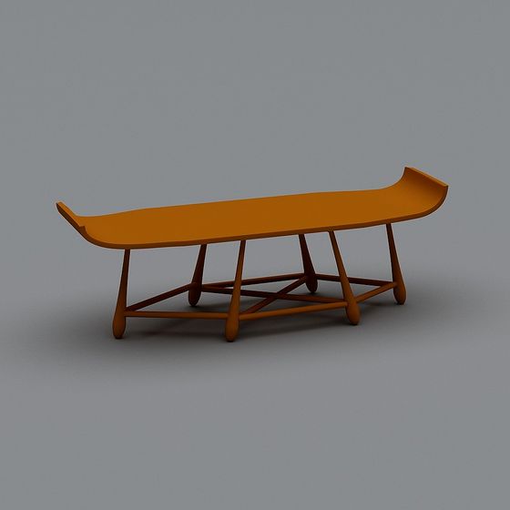 Sleek Flowing Bench 3D model