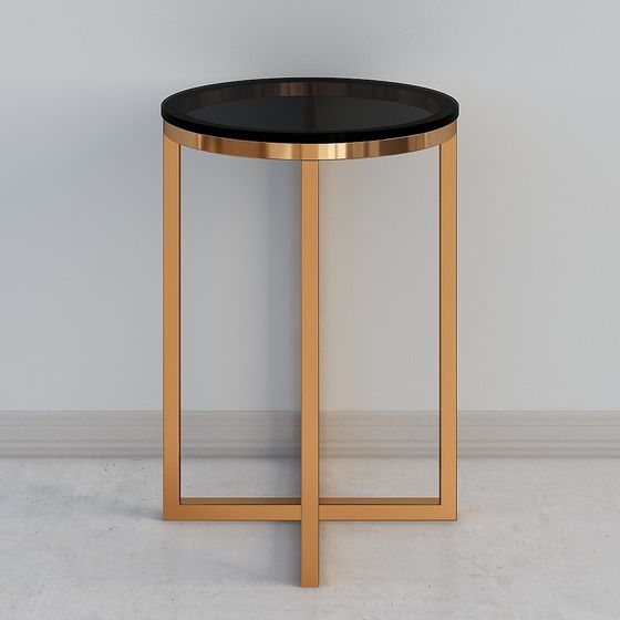 Elegant Gold Side Table 3D model