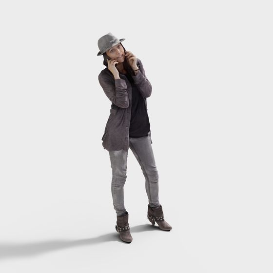 Urban Chic 3D Model - Stylish Urban Woman