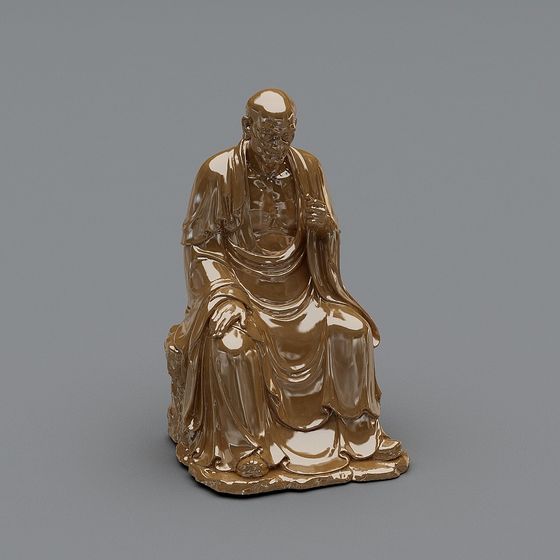 Meditating Monk 3D model for Serene Spaces