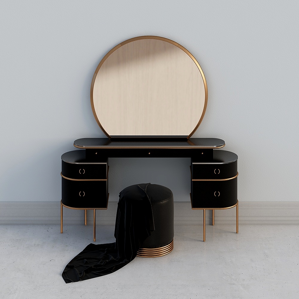 Elegant Makeup Vanity Set 3D model