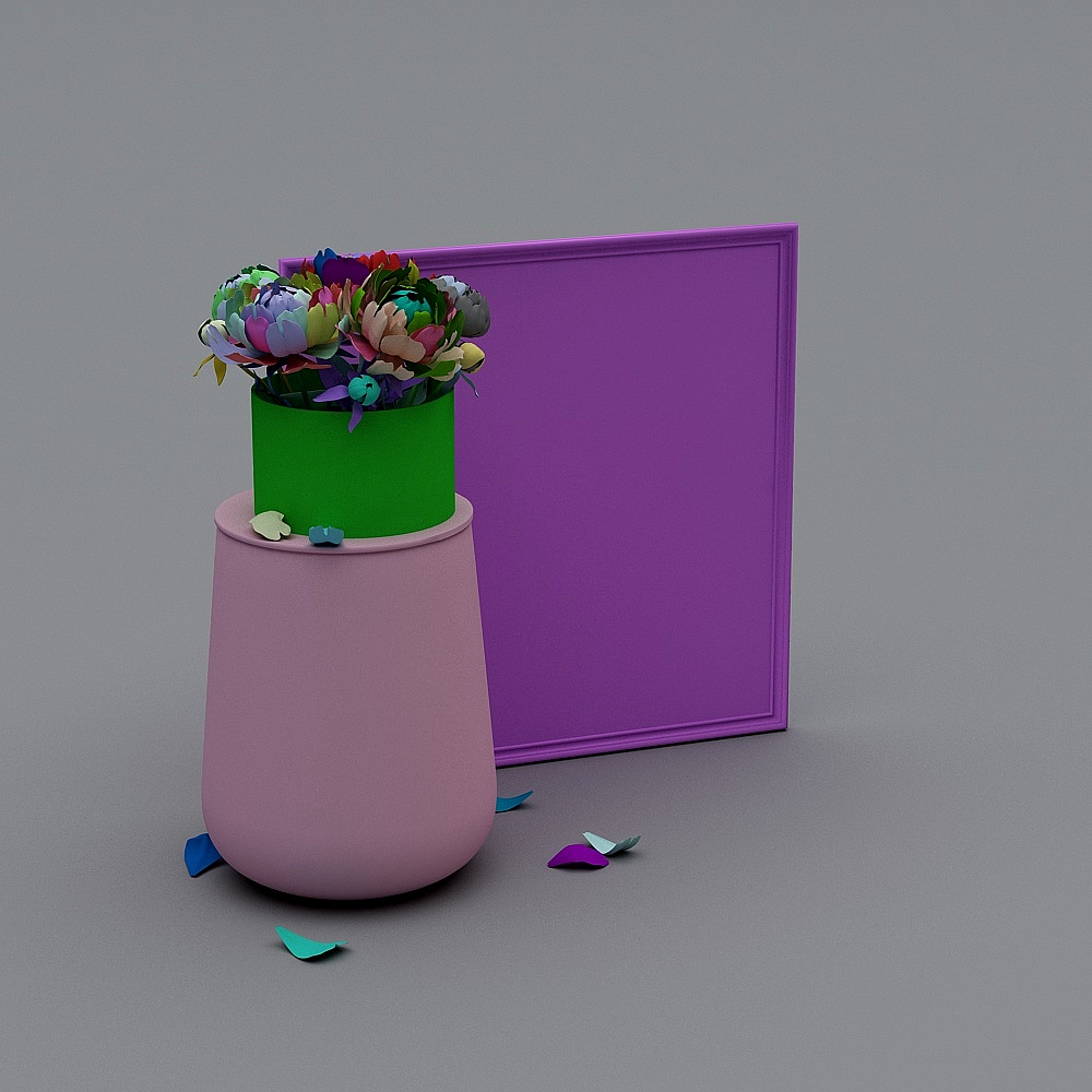 Vibrant Floral Display Stand 3D model