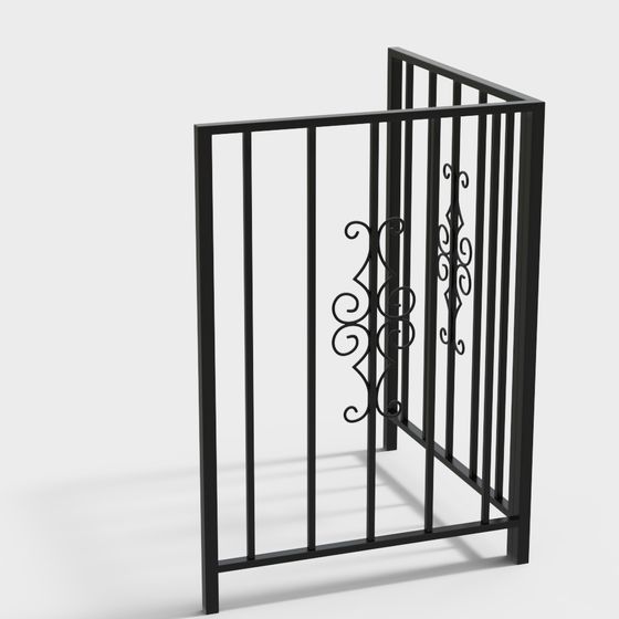 Elegant Iron Fence 3D model