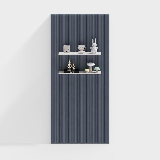 Striped Wall Shelf 3D model for Modern Interiors