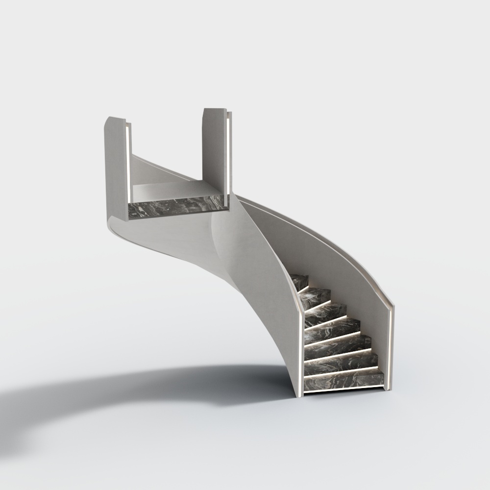 Masasanty/Masa Shengdi-Modern Living Room Spiral Staircase [Bacchus/Bacchus]