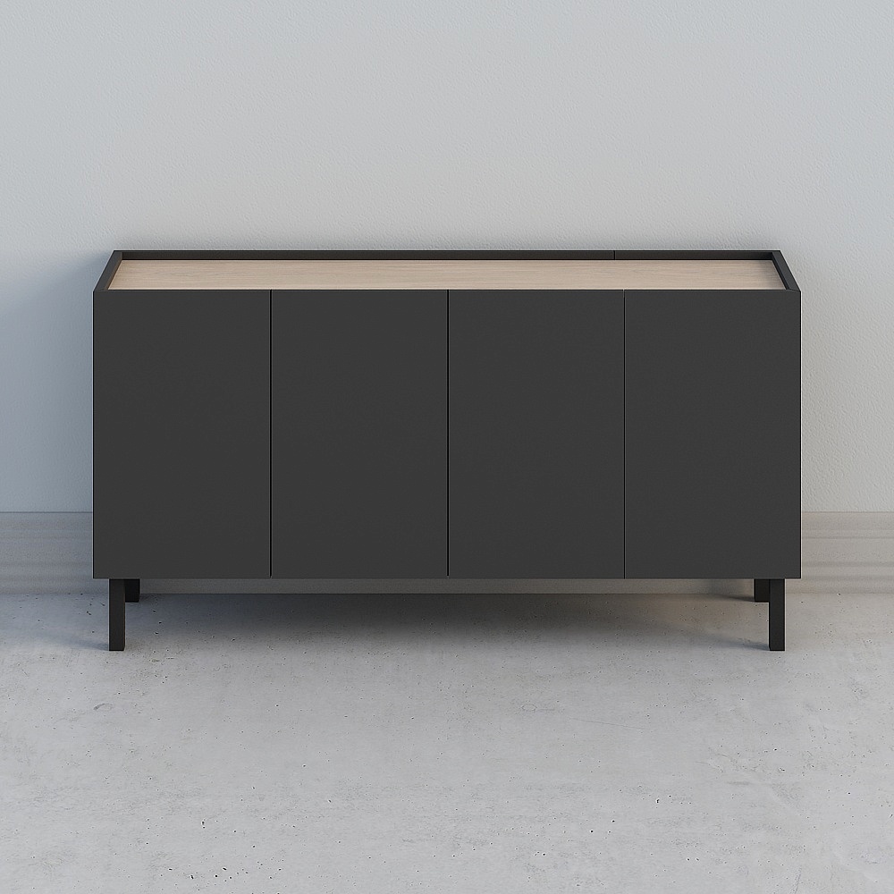 Cassettiera Nera Arista 165 cm