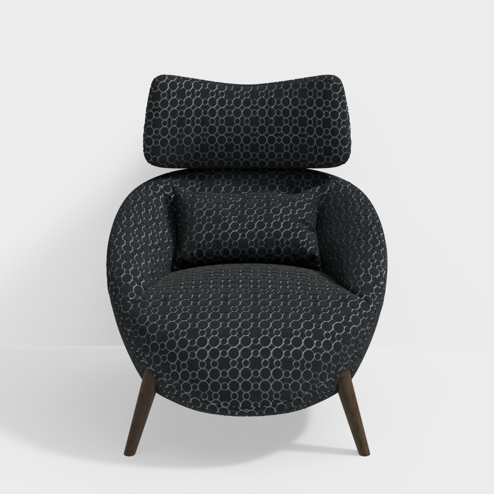 Stylish Low-Polygon Lounge Chair 3D Model