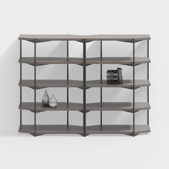 Elegant Low-Poly Bookshelf 3D model Design