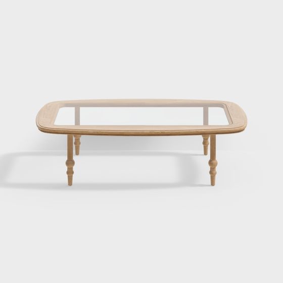 Oval Glass Coffee Table 3D model