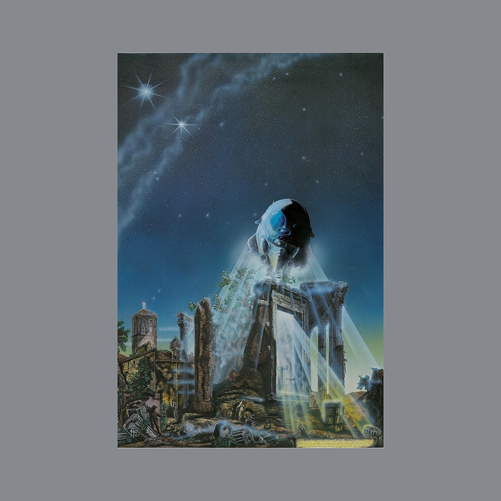 Ancient Ruins 3D Model Under the Night Sky