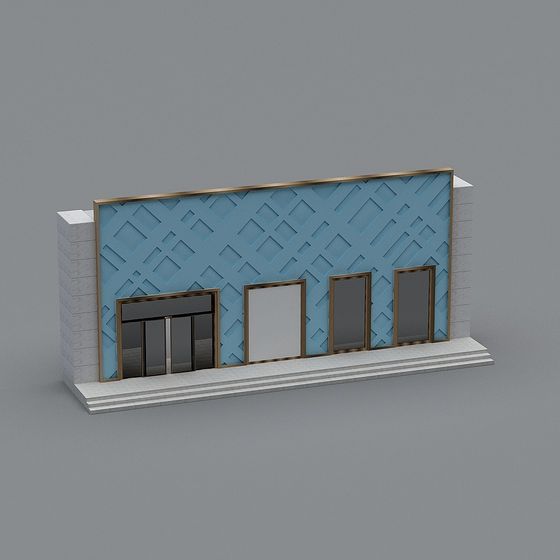 Futuristic Low-Poly Modern Building 3D model