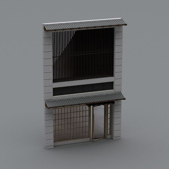 Low-Polygon Eastern Style Building 3D model