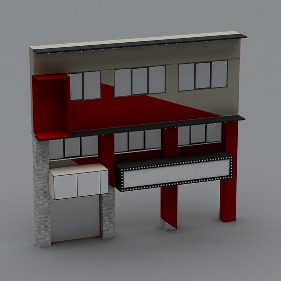 Modern Geometric Building 3D model