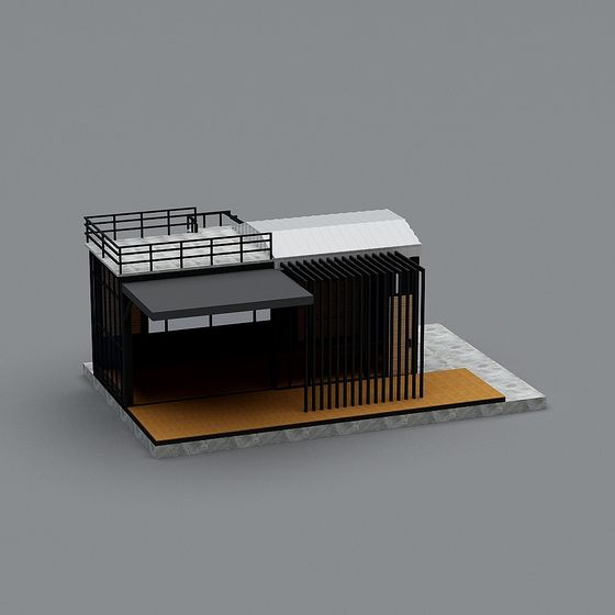 Modern Low-Poly 3D Model of an Elegant Building