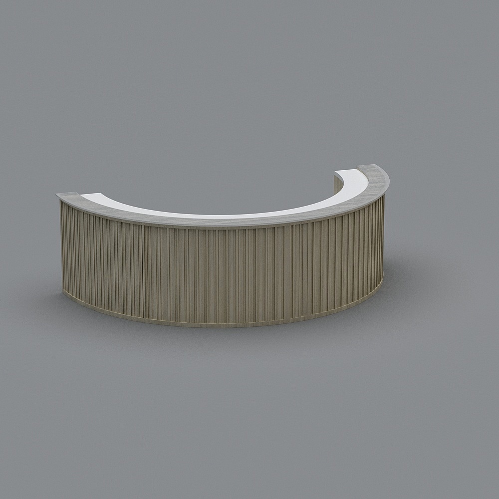 Unique Low Poly Curved Reception Desk 3D model