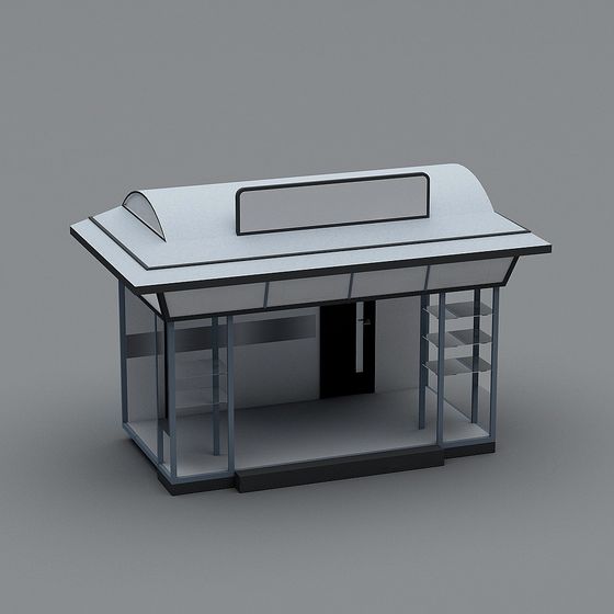 Transparent Glass House Low-Poly 3D model