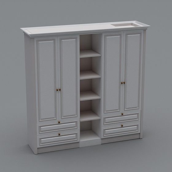 Elegant Contemporary Wardrobe 3D model
