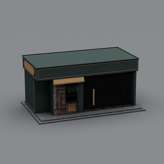 Modern Low-Poly Shop 3D model