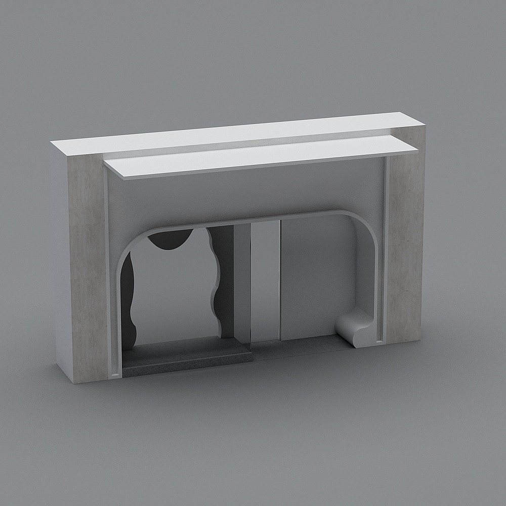 Minimalist Concrete Bar Counter 3D model