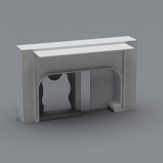 Sleek Concrete Bar Counter 3D model for Modern Design