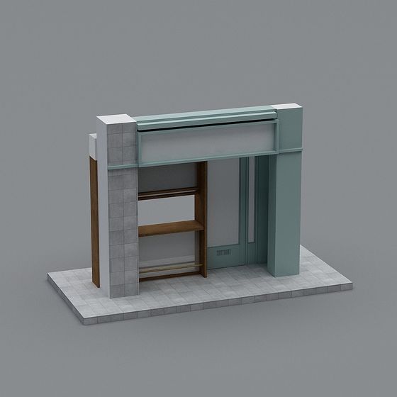 Modern Low-Poly Architectural Element 3D model