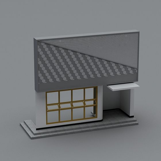 Stylish Geometric Architecture 3D model for Creative Projects