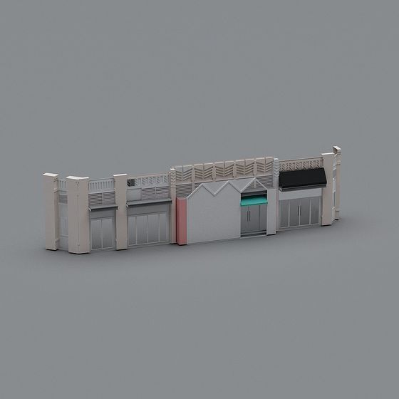 Futuristic Low-Polygon 3D Building Model