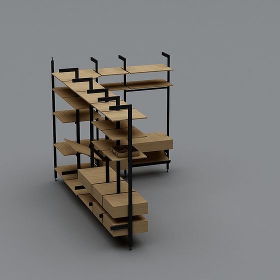 Stylish Multifunctional Bookshelf 3D model