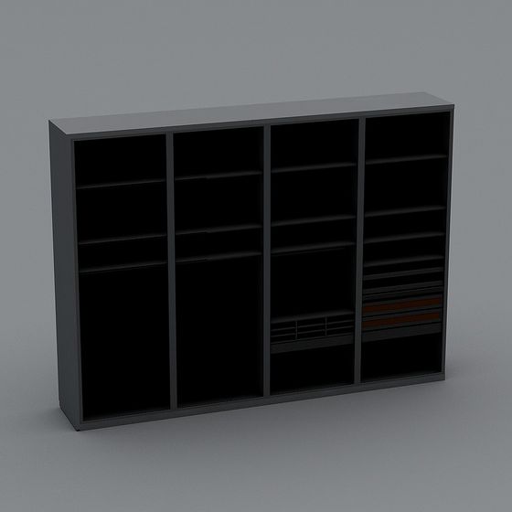 Modern Low-Poly Bookshelf 3D model