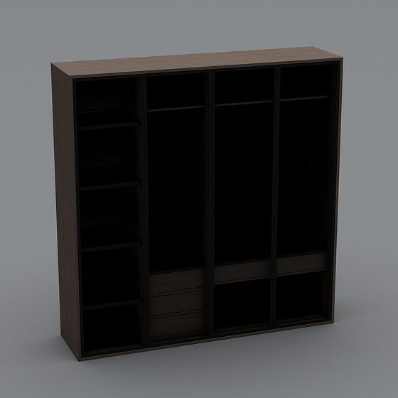 Minimalist Low Poly Bookshelf 3D model