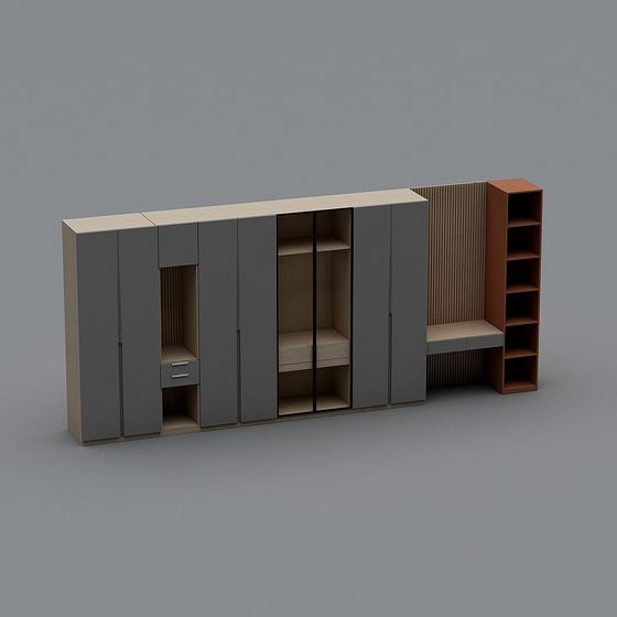 Urban Bookshelf 3D model for Modern Interiors