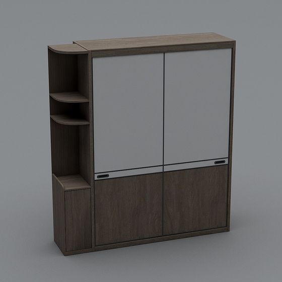 Unique Low-Polygon Furniture Cabinet 3D model