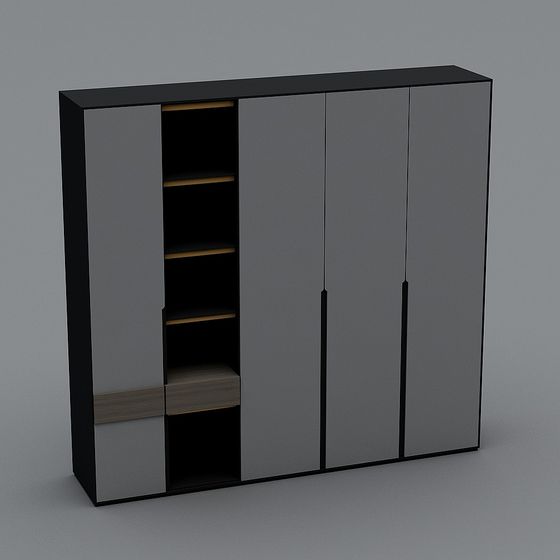 Stylish Low-Poly Storage Cabinet 3D model