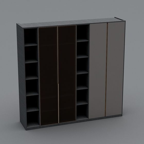 Elegant Low-Poly Bookshelf 3D model
