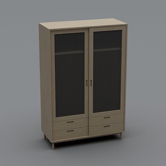 Wooden Storage Cabinet 3D model