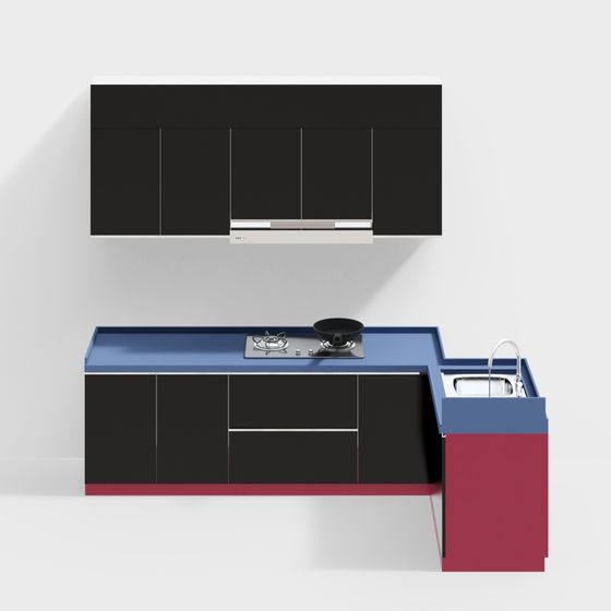 Minimalist Kitchen 3D model Design for Modern Spaces