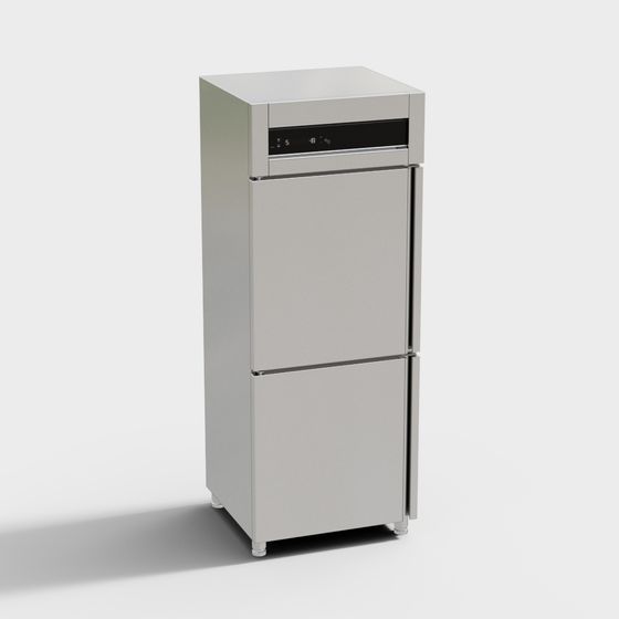 Sleek Stainless Steel Refrigerator 3D model