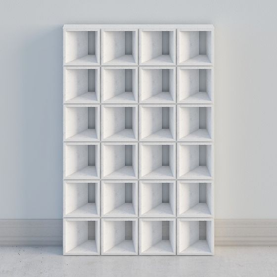 Modern Concrete Bookshelf 3D model