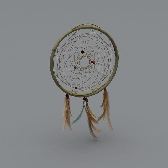 Low Poly Dreamcatcher 3D model Inspired by Native Culture