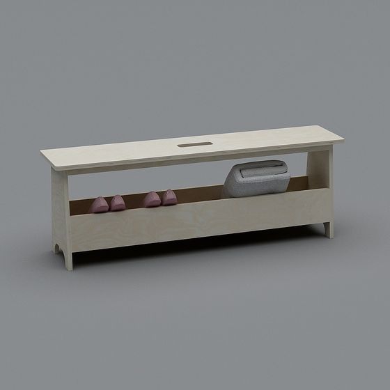 Modern Minimalist Storage Bench 3D model