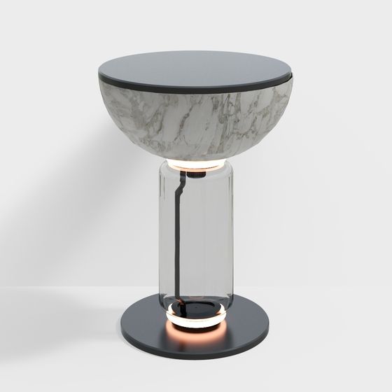Stylish Marble Round Table 3D model for Modern Spaces